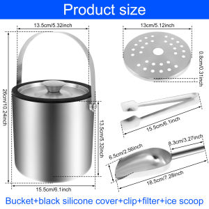 Wine Beer Cooler Bucket Stainless Steel Ice Cube Maker For KTV Bar Kitchen Party Supplies Barware Champagne Wine Beer Bucket