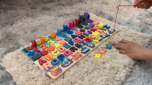 Dream Toy Montessori Wooden Toys Board Math Fishing Count Numbers Digital Shape Match Early Education Child Gift Toys