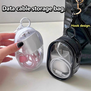 INS Kotak Penyimpanan Kabel Data Bening Penutup Pelindung Kabel Portabel Tas Penyimpanan Headset Perjalanan Luar Ruangan