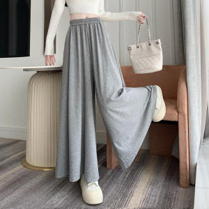 High Waist Wide Leg Pants Womens Spring Autumn New Loose Casual Lazy Match All Mountain Style Skirt Pants Tencel Material