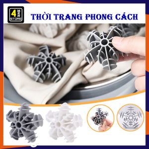 Bóng Giặt Quần Áo Silicon Hình Bông Tuyết Giúp Chống Rối Làm Thẳng Quần Áo - Banh Giặt Tạo Lực Ma Sát Cực Tốt Khi Máy Giặt Chuyển Động Không Làm Phai Màu Quần Áo - Bóng Giặt Silicon Mềm / Quả Cầu Gai