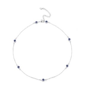Vòng Cổ Bạc 925 Sterling Màu Xanh Zircon Dành Cho Nữ Thiết Kế Đơn Giản Món Quà Trang Sức Phù Hợp Với Mọi Phong Cách