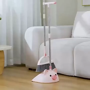 Bộ Chổi Hốt Rác Heo Hồng Dễ Thương Gập 45 Độ Quét Các Góc Siêu Xinh Siêu Nhẹ Dễ Dàng Tháo Lắp