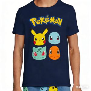 Bandai | 2026 Hot Selling Fashion New Pok É Mon Pikachu and His Friends Design Pattern T-shirt Mens and Womens Loose Street T-shirt