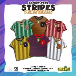 Kaos Anak 1-8 Tahun - Stripes Peace Pocket by Pineapple Kids