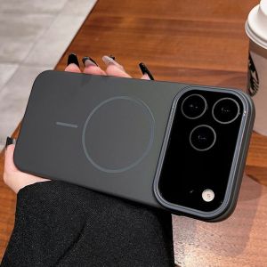 Luxury Slim Magnetic Wireless Charging Matte Phone Case For iPhone Air 17 16 16e 15 14 Plus Pro Max Shockproof PC Hard Magsafe Back Cover Casing
