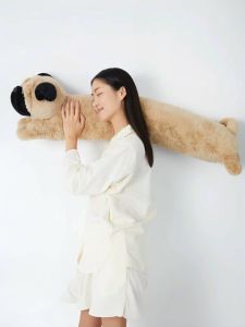 Đệm Dài Hình Chó Sói Dễ Thương Đệm Ghế Sofa Đệm Gối Búp Bê Lông Cừu Nhân Tạo Đệm Mềm Mại Để Ngủ Bên Hông Đệm Dài Hình Chó Sói