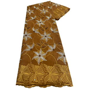 Vải Ren Cotton Châu Phi Cao Cấp NI AI Chất Liệu Voan Thụy Sĩ Thêu Tay Chất Lượng Cao Dành Cho Váy Dự Tiệc Chất Liệu Pháp Dùng Cho Đám Cưới