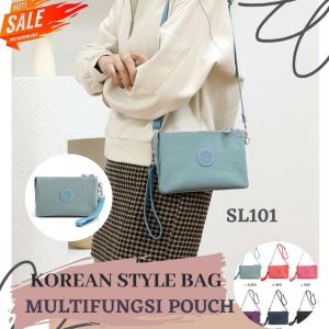 TAS SELEMPANG WANITA SLING BAG NILON ANTI AIR MULTIFUNGSI KOREAN CLUTCH POUCH NYLON WATERPROOF MURAH IMPORT SL101