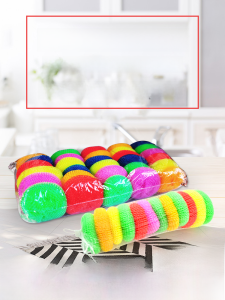 Nylon Kitchen Brush Pot Cleaning Ball Plastic Steel Wire Sponge Dishwashing Tool Home Personal Cleaning Utensils