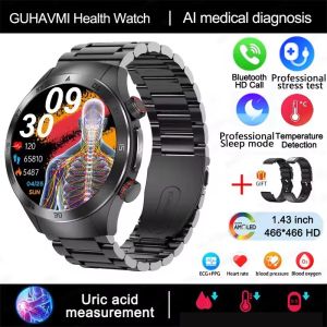 2025 New Laser Therapy ECG+PPG Smartwatches Men Women Sapphire Glass Screen Heart Rate Blood Lipid Uric Acid Health Smart Watch