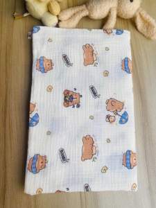 Khăn tắm 4 lớp  cho bé chất Xô musslin  thấm hút tốt mềm mại cho làn da bé kích thước 70*90 cm.