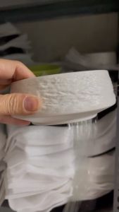 (MỚI) Bát đĩa sứ vân sóng men nhám Đen/Trắng cao cấp - Dĩa nhà hàng sứ cao cấp xuất khẩu