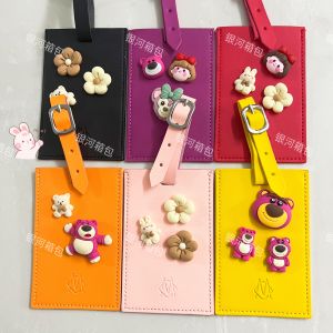 Colorful Leather Luggage Tag Anti-Loss Tag Patterned Genuine Leather Tag for Rimowa Suitcase Luxury Brand Accessory