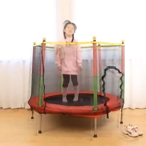 140x122CM Trampoline for Kids with Safety Net Weight 100 kg Indoor Trampoline Bouncing