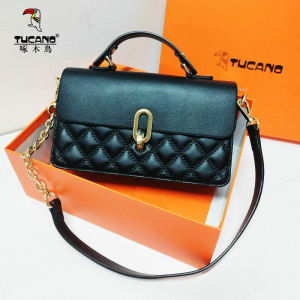 กระเป๋าสะพายไหล่หนังแท้ TUCANO ทรงสี่เหลี่ยมเล็ก ปิดด้วยซิป สำหรับผู้หญิง กระเป๋าถือแบบมีสายสะพายไหล่ด้านข้าง สไตล์สตรีท