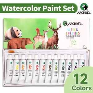 12 Colors Maries Watercolor Paint Set 5ml TubesExcellent Transparency and Vibrant Colors for AdultsArtistsHobbyist