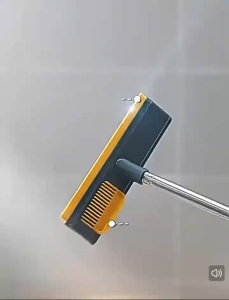 Floor Scrub Brush 2 in1 Floor Scrubber Cleaning Ground Brush with Comb Teeth and Squeegee Cleaning Brushes for Deck Bathroom Tub Tile Grout Kitchen Swimming Pool Garages and Wall