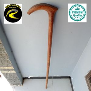 tongkat jalan kayu kelor emas motif pipih C04