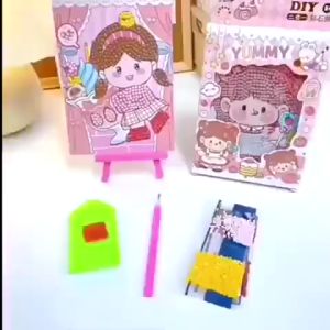 Diamond Painting Set dengan Bingkai Stiker Puzzle Mainan Edukasi DIY Gambar Anak 5D Diamond Painting Full Kit Set Berlian Bulat DIY Kreatif Dekorasi Kamar Anak Kuromi Cinnamoroll Lotso