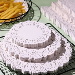 Dealforhome 🎡  Dolly Paper Baking Paper 【3.5/4.5/6.5/7.5/8.5/9.5/10.5/12 Inch】Kertas Doily/ Kertas Minyak/ Kertas Lapik/Doyleys Paper Bakery Oil Paper Doily Paper Dolly Paper Kertas Minyak Pelapis kertas dolly 140 Pieces