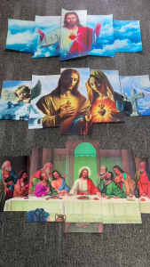 5pcs Jesus Poster HD Waterproof Stickers The Last Supper Wallpaper Printing Picture Room Wall Decor (No Frame)