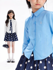 LOVESASAKIDS | Floral Embroidered Slim Fit Long Sleeve Shirt Blouse