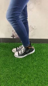 Sepatu Wanita Sneaker Kasual High Top Simple Kanvas Import