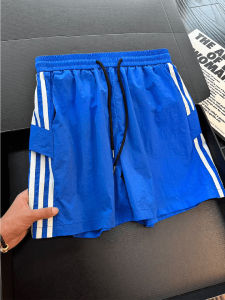 ZHUOCAN | Klein Blue Stripe Patchwork Quick Drying Beach Style Short Pants
