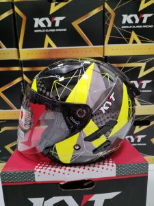 KYT GALAXY FLAT R MATRIX BK/YELLOW