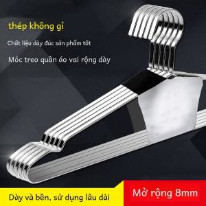 Móc Treo Quần Áo Bằng Thép Không Gỉ Thanh Phẳng Vai Rộng Chắc Chắn Áo Khoác Quần Móc Treo Nhiều Kích Thước Giá Phơi Kim Loại Sắp Xếp Lưu Trữ