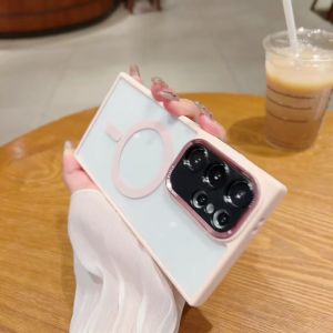 🇹🇭✨แบรนด์แท้✨เคสสำหรับ Samsung Galaxy S25อัลตร้า S24 S23 S22 S21 วัสดุอะคริลิค เคสโทรศัพท์แบบใสรองรับ MagSafe กล้องโลหะแหวนออกแบบสีไทเทเนียม