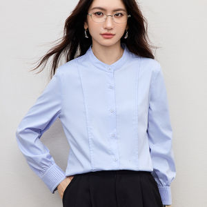 YAOMUHUA | White Standing Collar Business Elegant Blouse