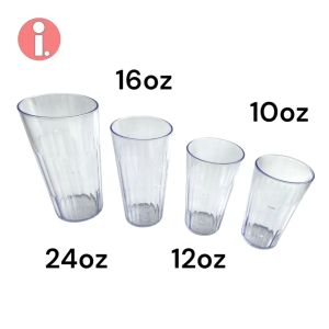 DRINKWARE Durable Plastic Cups 10 12 16 24oz (set of 4)