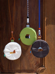 Outdoor Casual Crossbody Lipstick Coin Earphone Bag Small round Cake Bag Single Shoulder Sling Bag Soft Handle Embroidered