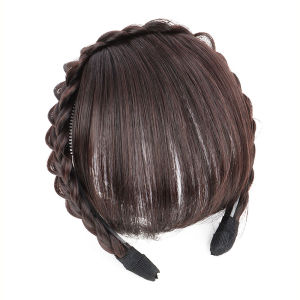 Synthetic New Hair Accessories With Bangs Braids Headband Hair Extension High Temperature Fiber Fake Hair for Women