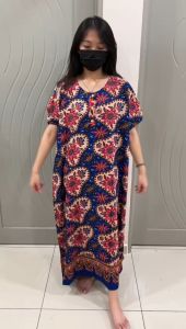 Baju Batik Dress Panjang/Baju Batik Wanita Size Besar/Batik Indonesia Aladdin Plus Size/Long Dress Batik Nighty Pajamas