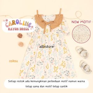 DRESS ANAK CAROLINE DRESS ANAK KOREAN STYLE DRESS ANAK KATUN RAYON