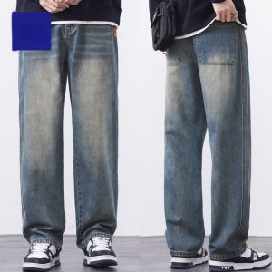 ROMON | Loose Straight Leg Thickened Blue Denim Jeans Casual Comfortable Mens Trousers Fashionable Autumn New Style Romon