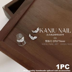Kaniu 1Pcs French Stacked Diamond Pearl Zircon 3D Dimensional Rhinestone Decoration Elegant Nail Decoration DIY Accessories