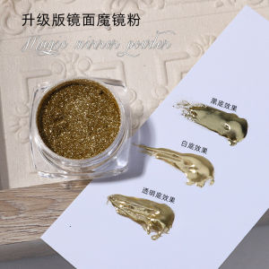 1Jar Holographic Nails Mirror Powder Gold/Silver/Champagne Gold Nail Glitter Y2K Mirror Effect Powder For Face/Nail/Eye Makeup &