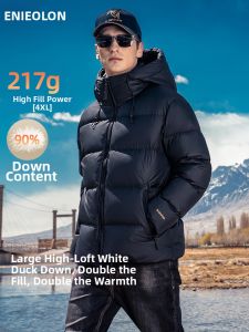 Enjeolon | High Fill Power 90% Down Anti-Cold Mens Hooded Down Jacket