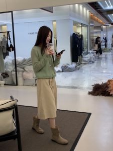 Soft Woolen Knitted Open Cardigan Vest Two-Piece Set Womens Ultra Fine Wool Soft Cozy 2025 Autumn Style Commute Loose Fit Long Sleeve V-Neck