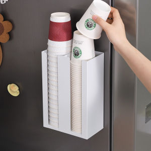 Side Magnetic Absorption Rack Iron Art Disposable Cup Holder Kitchen Paper Cup Storage Shelf Home Multi-Function Fridge