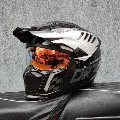 ORZ | Retro Full Face Motorcycle Helmet 3C Certified with Bluetooth Slot