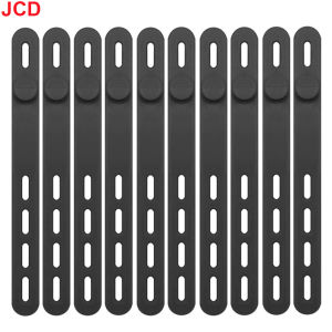 JCD 10pcs Silicone Cable Ties Assorted Color Reusable Heavy Duty Cable Organizer Management for Fastening Cords and Wires