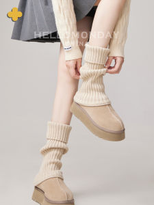 Autumn Winter Womens Woolen Studio Socks Thick Warm Pure Color Crew Socks Home Comfortable Breathable Anti-static Socks