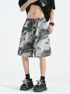 American Camouflage Quick Dry Sports Shorts Men Summer Thin Breathable Outdoor Beach Pants Loose Basketball Five-Quarter Mid-Pants