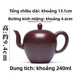 CANGHUTIANXIA | Bình Trà Đất Sét Tím Handmade Đẹp Zijie Dùng Một Lần