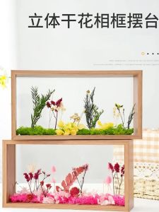 DIY Handmade Dried Flower Picture Frame Material Kit Double-Sided Acrylic with Lamp USB Plug-In Version Night Light Display